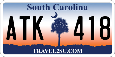 SC license plate ATK418