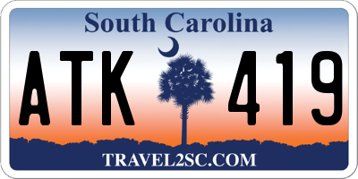 SC license plate ATK419