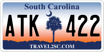 SC license plate ATK422