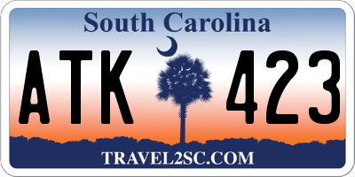 SC license plate ATK423