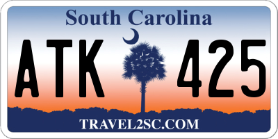 SC license plate ATK425