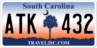SC license plate ATK432