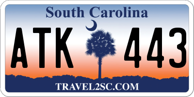 SC license plate ATK443