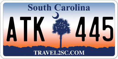 SC license plate ATK445