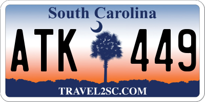 SC license plate ATK449