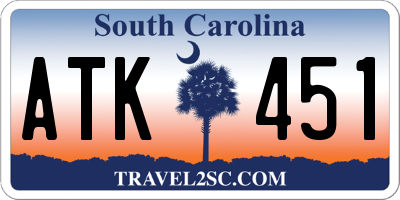 SC license plate ATK451