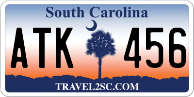 SC license plate ATK456