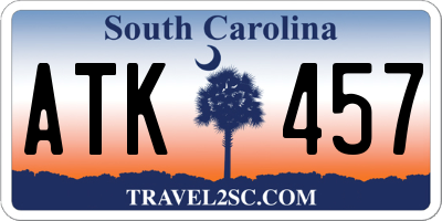 SC license plate ATK457