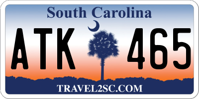 SC license plate ATK465