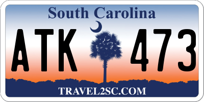 SC license plate ATK473
