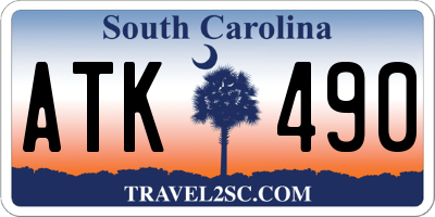 SC license plate ATK490