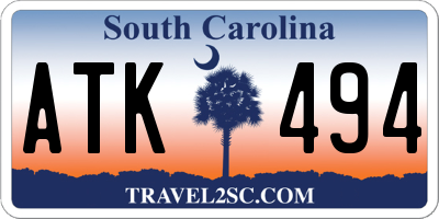 SC license plate ATK494