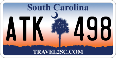 SC license plate ATK498