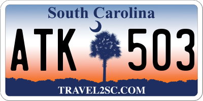 SC license plate ATK503