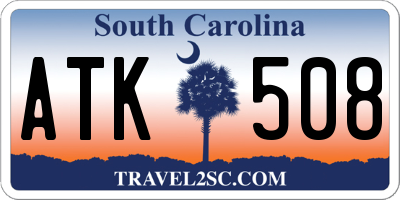 SC license plate ATK508