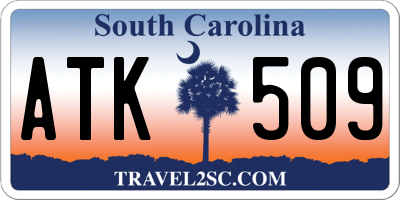 SC license plate ATK509