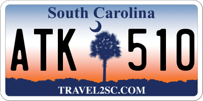 SC license plate ATK510