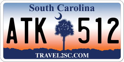 SC license plate ATK512