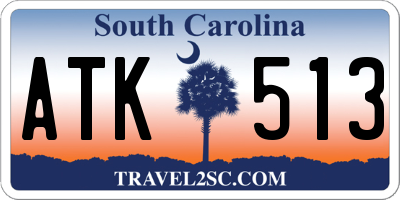 SC license plate ATK513