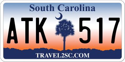 SC license plate ATK517