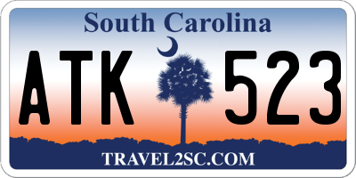 SC license plate ATK523