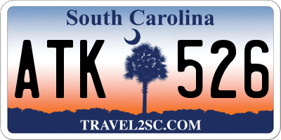 SC license plate ATK526