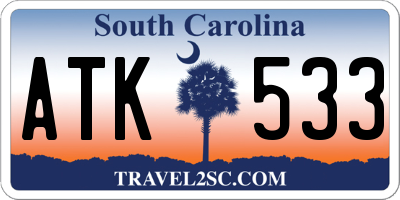 SC license plate ATK533