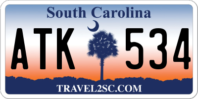 SC license plate ATK534