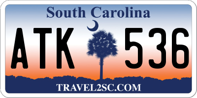 SC license plate ATK536