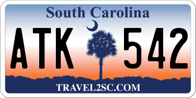 SC license plate ATK542