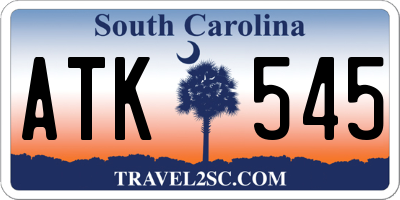 SC license plate ATK545