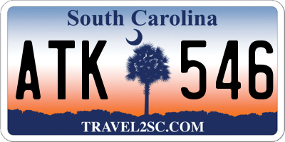 SC license plate ATK546