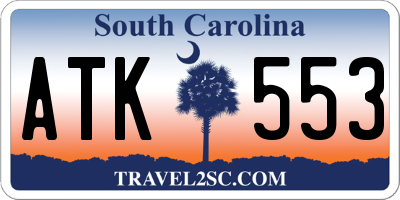 SC license plate ATK553