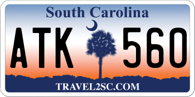 SC license plate ATK560