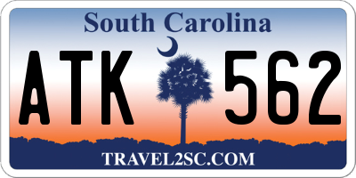 SC license plate ATK562