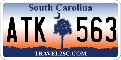 SC license plate ATK563