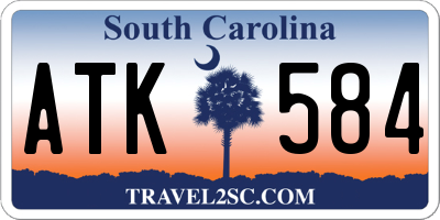 SC license plate ATK584