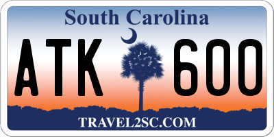 SC license plate ATK600