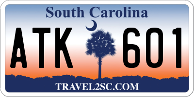 SC license plate ATK601