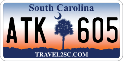 SC license plate ATK605