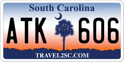 SC license plate ATK606
