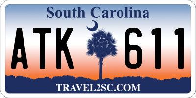SC license plate ATK611