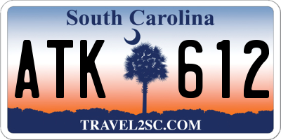 SC license plate ATK612