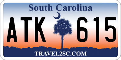 SC license plate ATK615