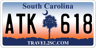 SC license plate ATK618