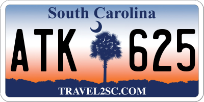 SC license plate ATK625