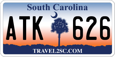SC license plate ATK626