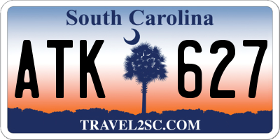 SC license plate ATK627