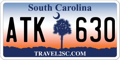 SC license plate ATK630