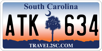 SC license plate ATK634